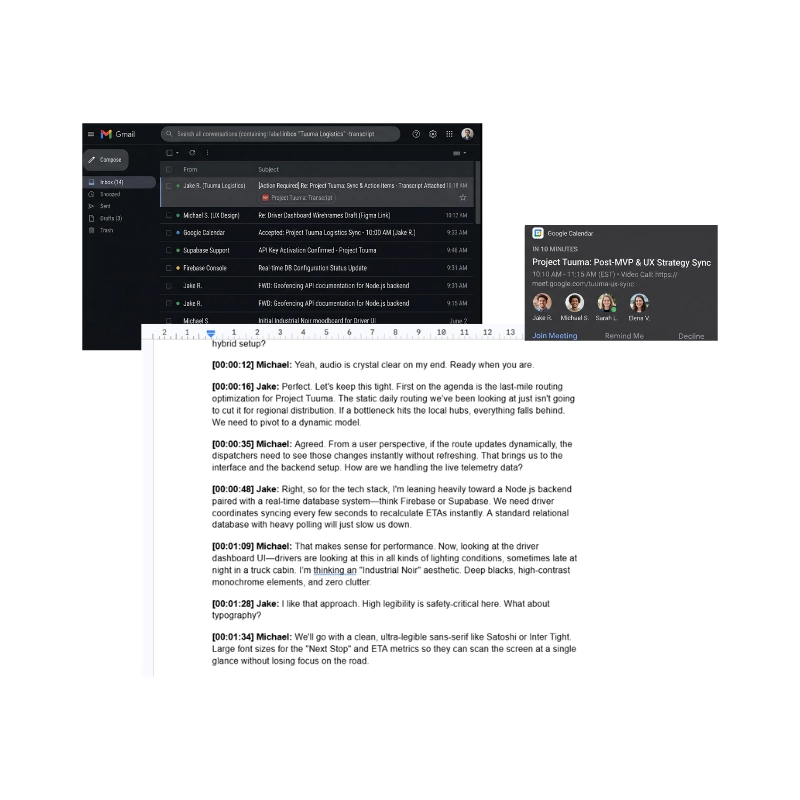 Mail, Docs, Calendar